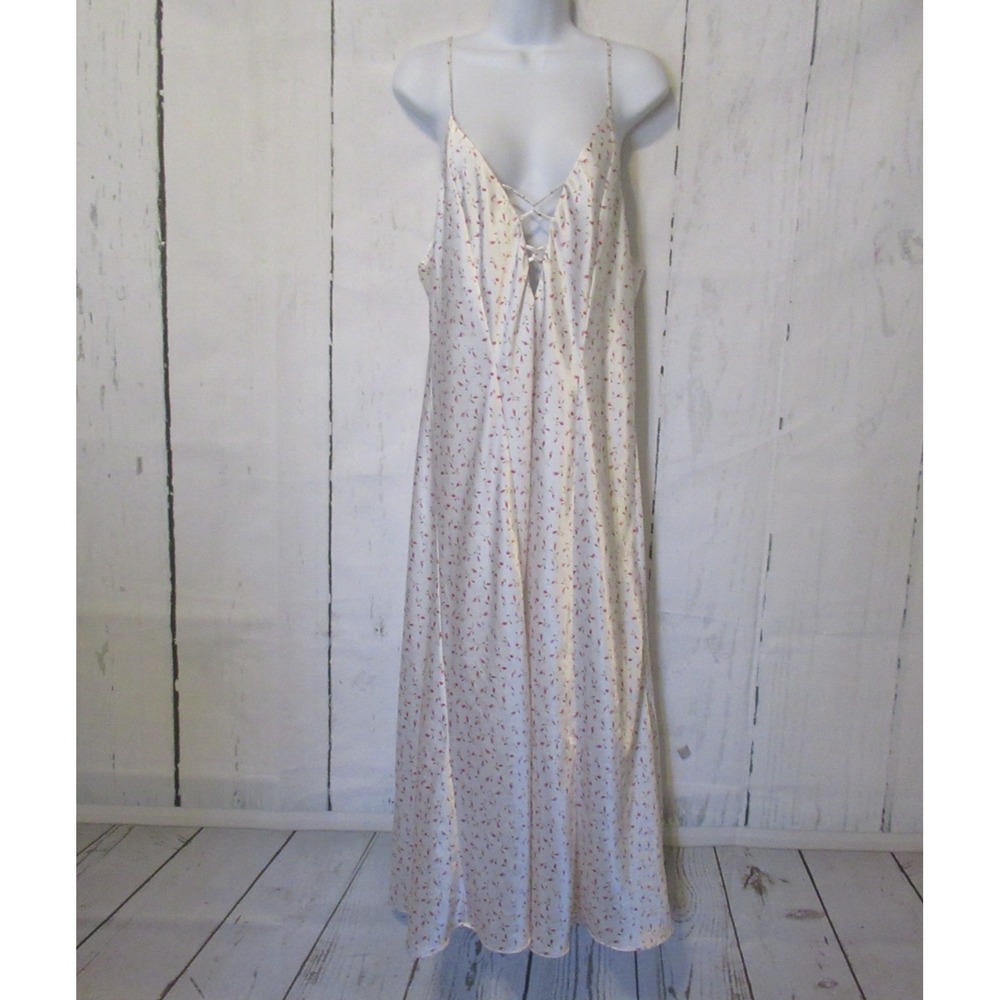 Vintage Inner Most Nightgown Xl Rosebud Floral Slip Dress Strappy Long Maxi